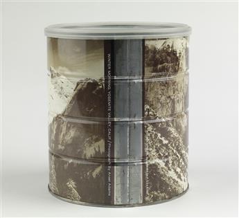 ANSEL ADAMS (1904-1984) Hills Brothers coffee can, with a wraparound image of Adams Winter Morning, Yosemite Valley.